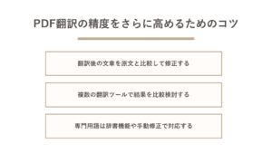 PDF翻訳の精度をさらに高めるためのコツ
