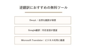 逆翻訳におすすめの無料ツール