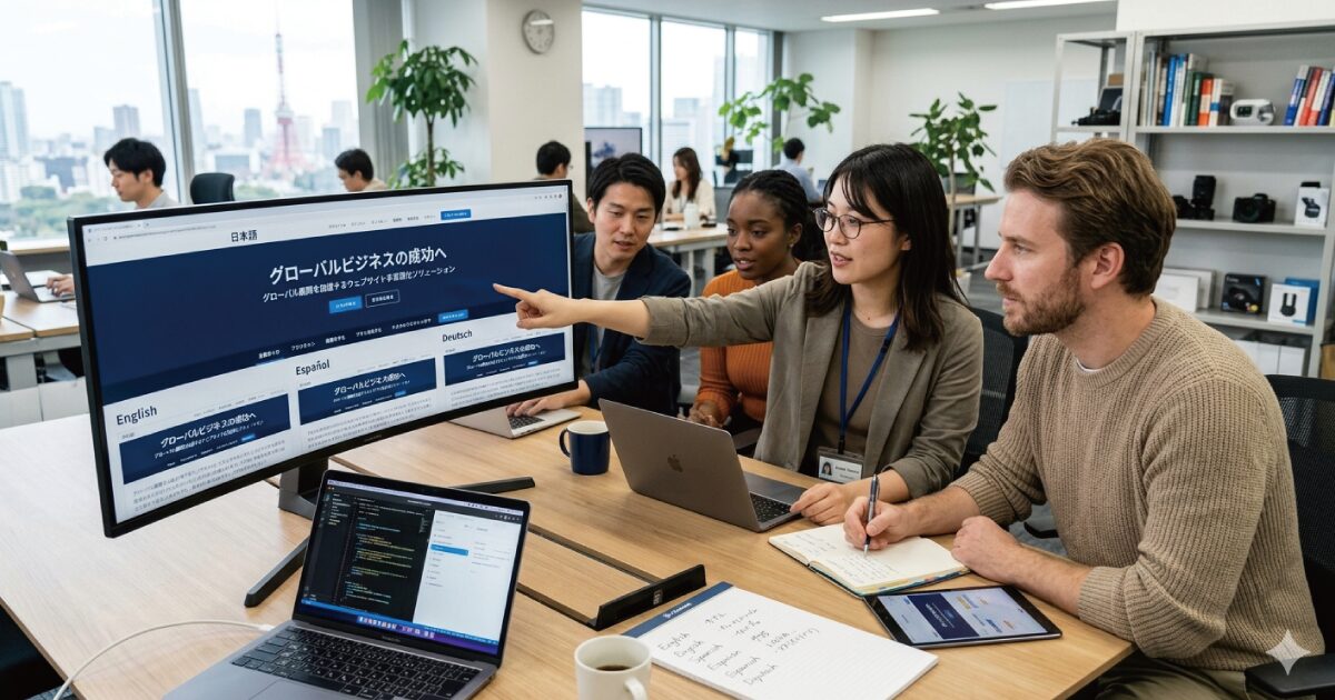 ウェブサイトを多言語化するイメージ